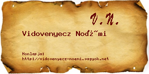 Vidovenyecz Noémi névjegykártya